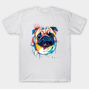 Bright Rainbow Pug T-Shirt